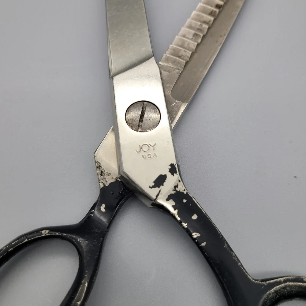 Vintage Joy USA Pinking Shears 9 Inch Heavy Duty Zig Zag Fabric Scissors‎ Black
